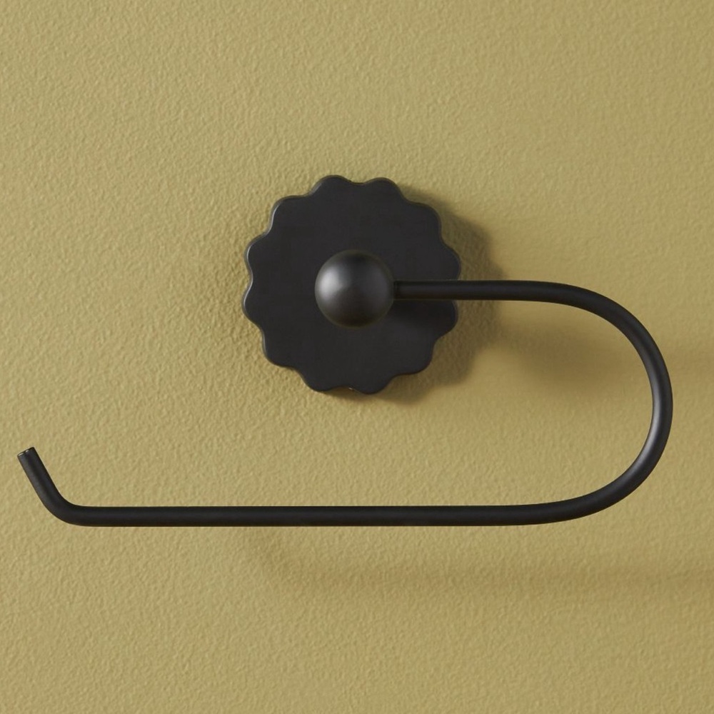 Anthropologie Black Metal Toilet Paper Holder